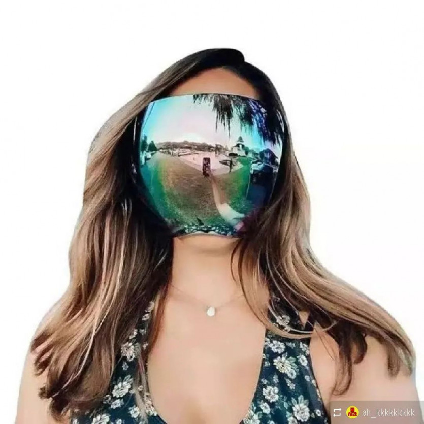 [유머] 안면 마스크에 선그리 기능!? -  와이드섬